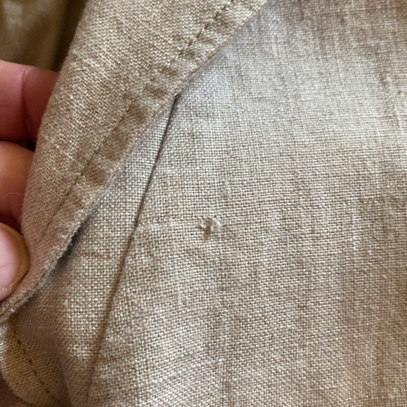 L.L. bean linen blazer size 14 oatmeal color - Picture 10 of 11